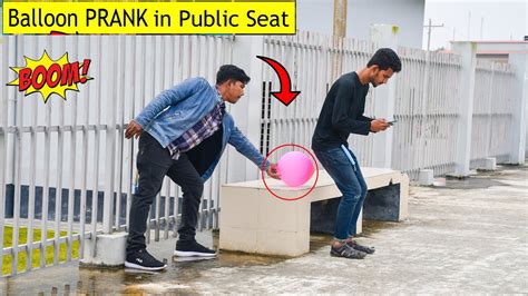 Balloon Prank In Public Seat Popping Balloon Blast In Public Seat