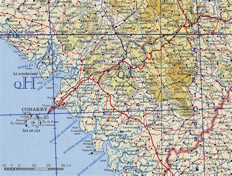 Carte de la région de Conakry (Guinée).