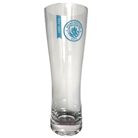 Manchester City Tall Crest Pint Glass Official Man City Store