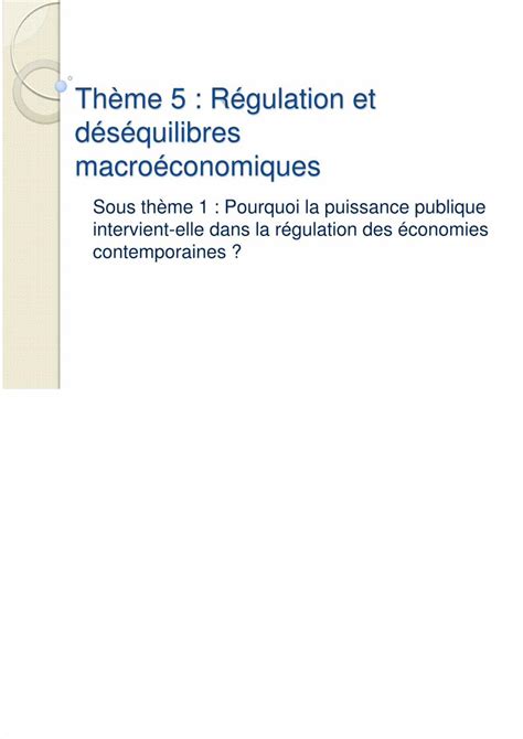 Pdf Th Me Pourquoi Les Pouvoirs Publics Interviennent Ils Dans La