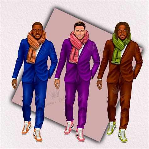 Black Man Fashion Clipart, Afro Male Clipart, Black Men Clipart
