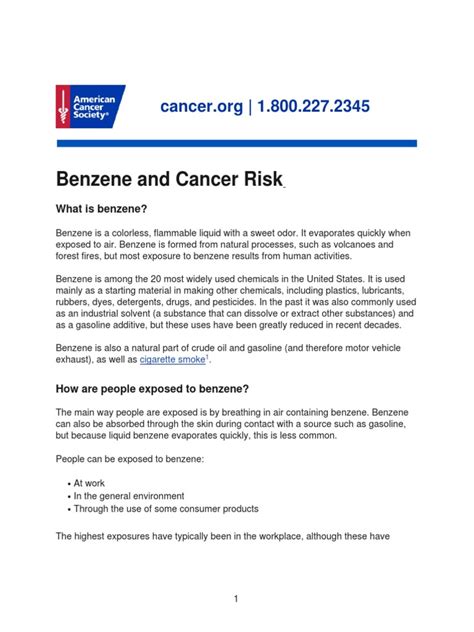 Benzene and Cancer Risk | PDF | Benzene | Leukemia