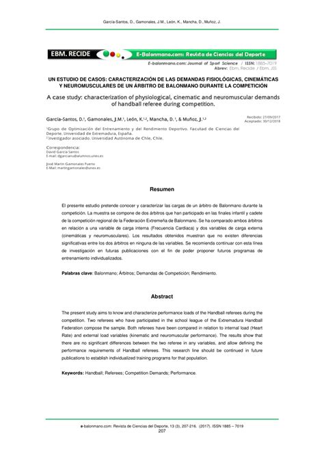 PDF Un estudio de casos caracterización de las demandas fisiológicas