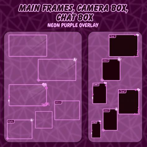 Animated Purple Neon Twitch Overlay Stream Overlay Stream Screens Twitch Stream Package