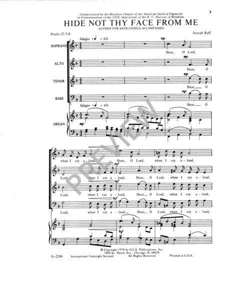 Hide Not Thy Face From Me By Joseph Roff 4 Part Sheet Music Sheet Music Plus