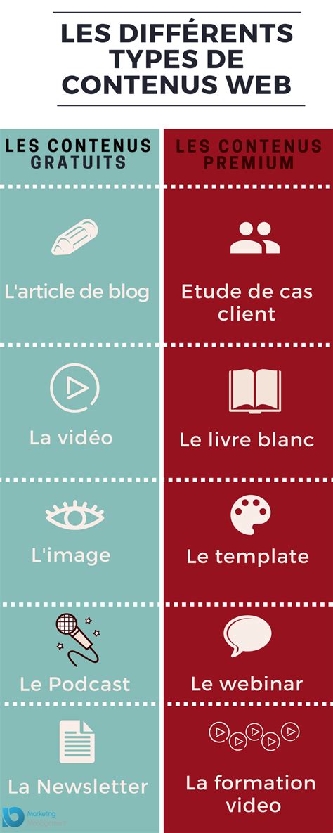 Les Différents Types De Contenu Web En Une Infographie