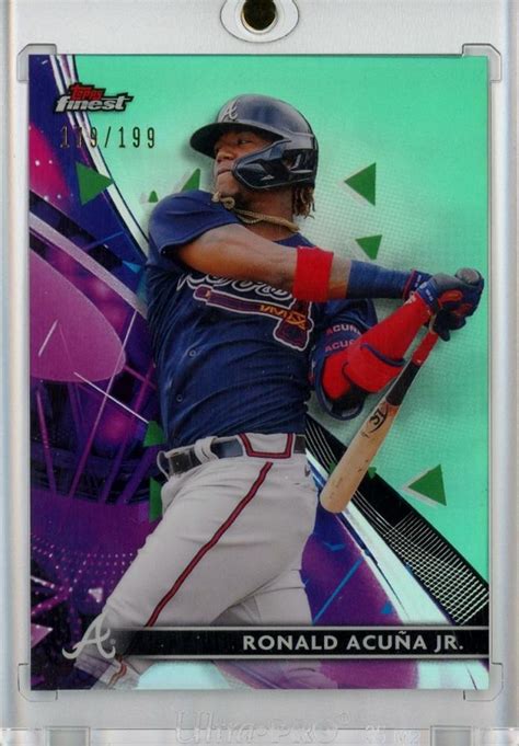 Mint Topps Finest Ronald Acuna Jr Aqua Refractors