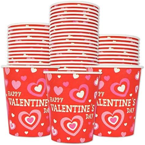 Amazon Whaline 50Pcs Valentine S Day Red Heart Paper Cups