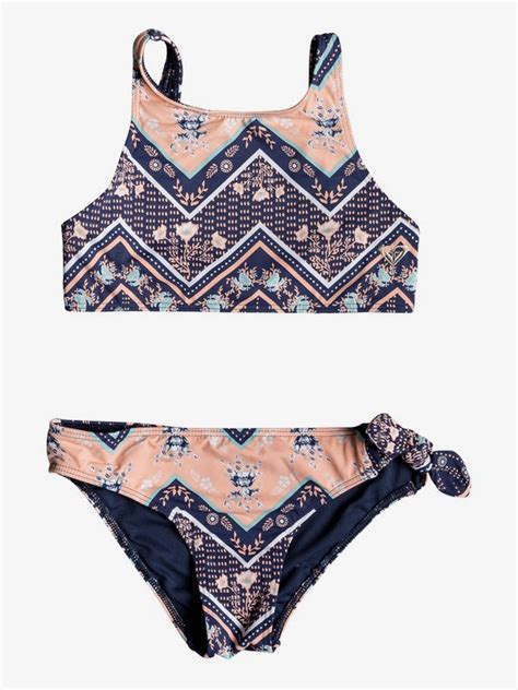 Heart In The Waves Conjunto De Bikini Crop Top Para Chicas 8 16 Roxy