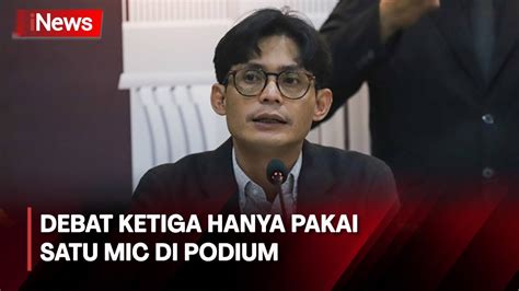 Kpu Debat Ketiga Hanya Pakai Satu Mic Di Podium Youtube