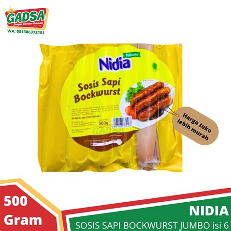 Jual Sosis Sapi Nidia BOCKWURST Jumbo 500 Gram Shopee Indonesia