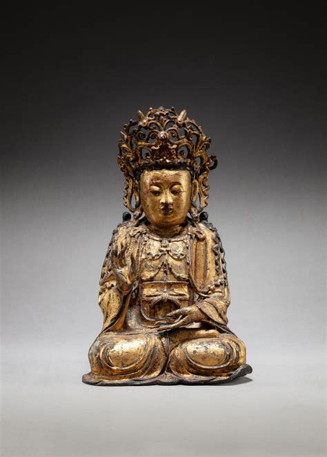 A Large Gilt Lacquer Bronze Figure Of Bodhisattva Ming Dynasty Th