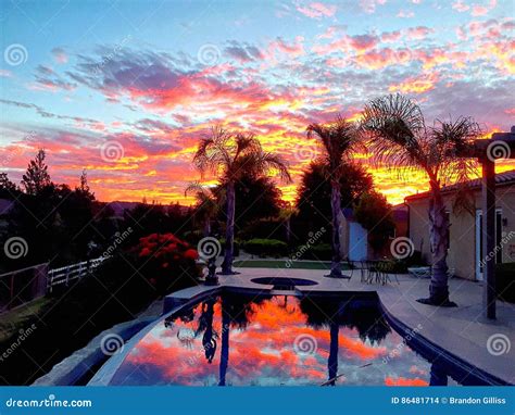 Backyard Sunset Stock Photo Image Of Sunset Templeton 86481714