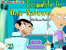 Mr Bean Trouble In Hair Salon - Mr Bean Games