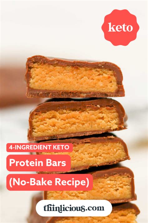 4-Ingredient Keto Protein Bars (no-bake recipe) - Thinlicious