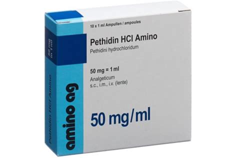 Péthidine HCL Amino 50 mg ml 10 1 ml name sur ordonnance chez SUN STORE