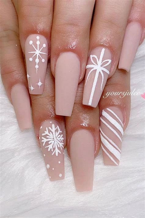 Pretty Festive Nail Colours Designs 2020 Pretty Nude Christmassy