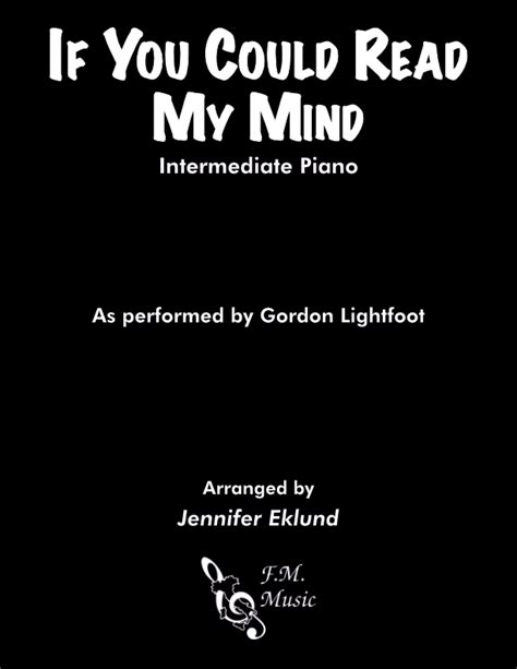 If You Could Read My Mind (Intermediate Piano) By Gordon Lightfoot - F ...