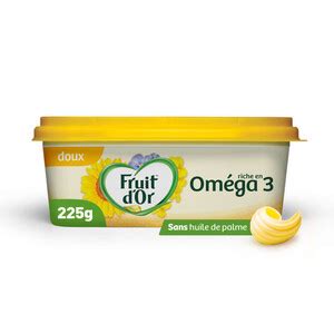 Fruit D or Margarine Oméga 3 Sans Huile de Palme 100 végétal Doux