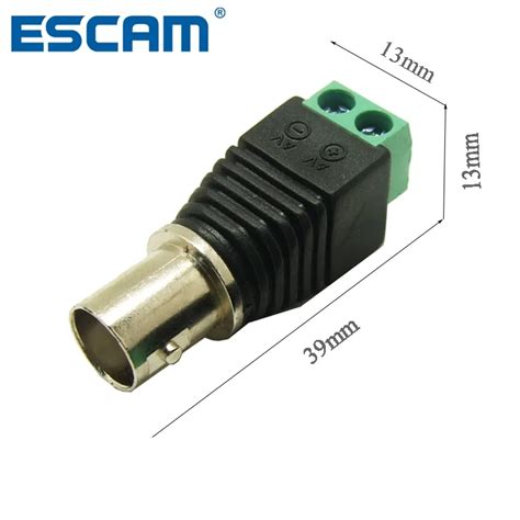 Escam Connecteur Coaxial Cat5 Cat6 Femelle Bnc Pour Vidéosurveillance