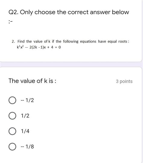 Please Solve This Questions Find The Value Of Kchapter Quadratic Equation