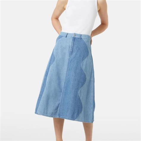 Gorman Waves Of Love Denim Midi Skirt New With Depop