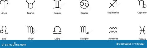 Zodiac Signs Black Icons Set Vector. Isolated Astrology Signs Horoscope ...