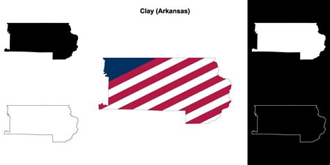 Clay County, Arkansas outline map set 43061069 Vector Art at Vecteezy