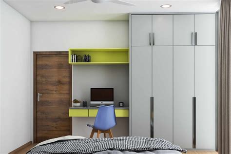 4 Door Swing Wardrobe Design With A Study Unit Livspace