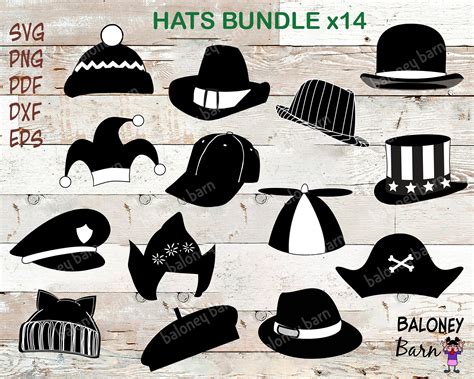 Hats Clipart Hat SVG Hat Clipart Hats Silhouette Hat - Etsy