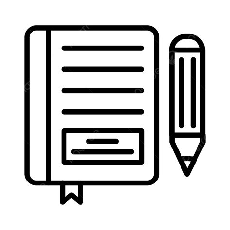 Icono De Línea De Cuaderno Vector Png Libro De Notas Computadora