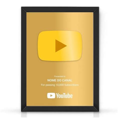 Quadro Placa Youtube Personalizado 1000 5000 10000 Inscritos