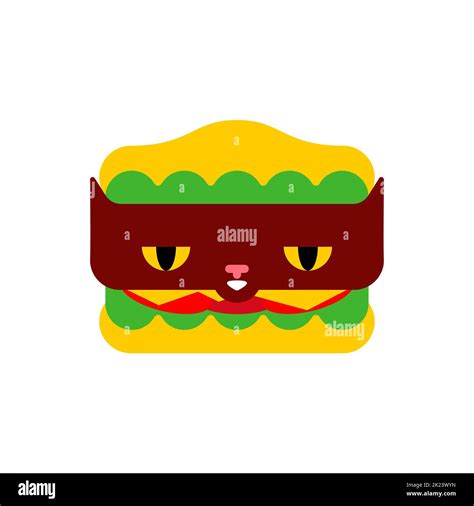 Burger Cat Cartoon Isolated Hamburger Cat Stock Vector Image And Art Alamy