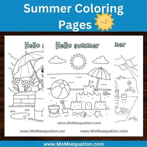 Summer Coloring Pages Pdf Freebie Momsequation