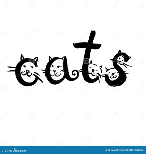 Word Cats Stock Vector Image 58457356