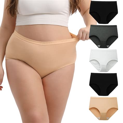 Innersy Womens High Waisted Full Coverage Underwear Xl 5xl Plus Size Cotton Briefs Panties 5