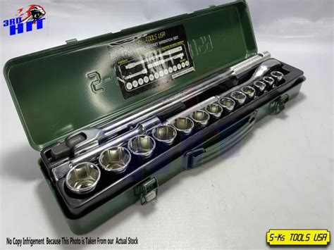 3rdHit S Ks Tools 17 Pcs 1 2 Drive Socket Wrench Set 6 Points CRHOME