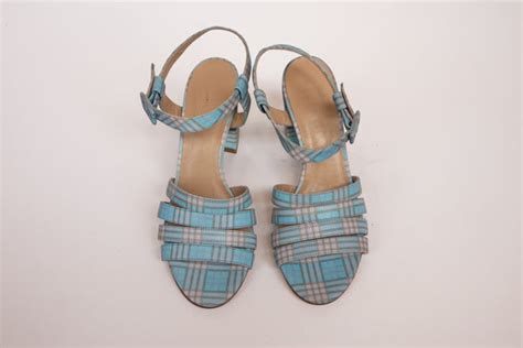 Palma Sandal Blue Plaid Maryam Nassir Zadeh