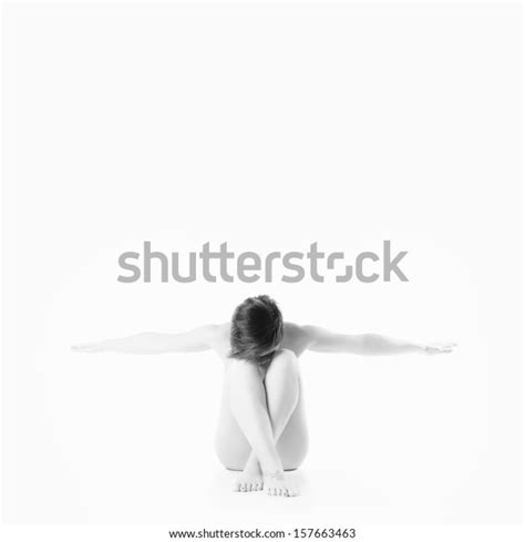 Isolated Black White Naked Woman Sit Stock Photo 157663463 Shutterstock