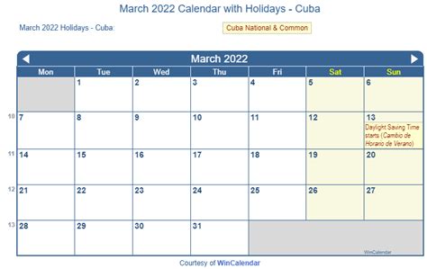 Printable March 2022 Calendar With Holidays