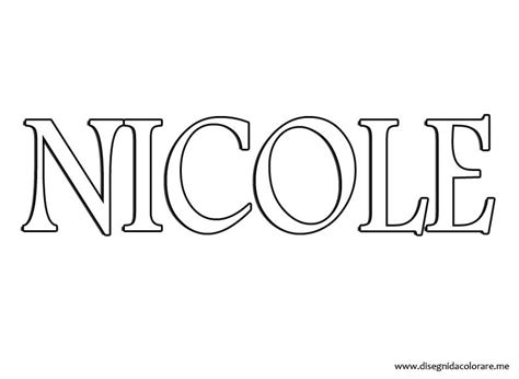 Nome Nicole Disegni Da Colorare