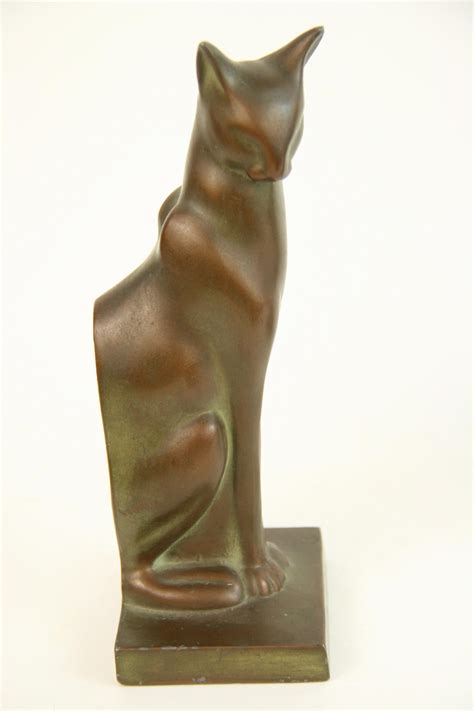 Pair Of Art Deco Siamese Cat Bookends For Sale At Stdibs Bronze Cat