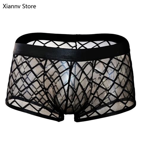 Boxer En Maille Pour Homme Sous V Tement Sexy En Dentelle Couleur