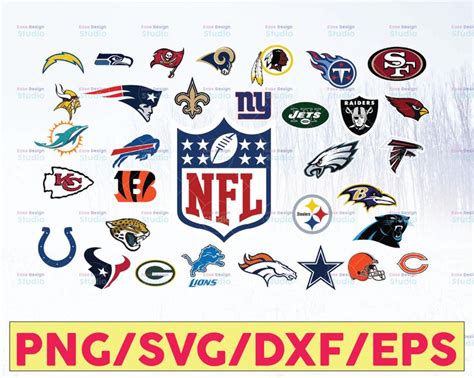 Nfl Teams Svg Bundle Go Football With Logo Vector Png And Dxf