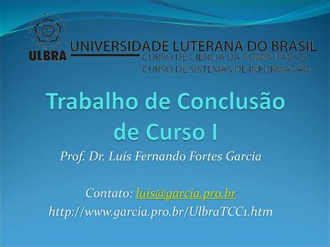 Trabalho De Conclus O De Curso I Ppt Carregar