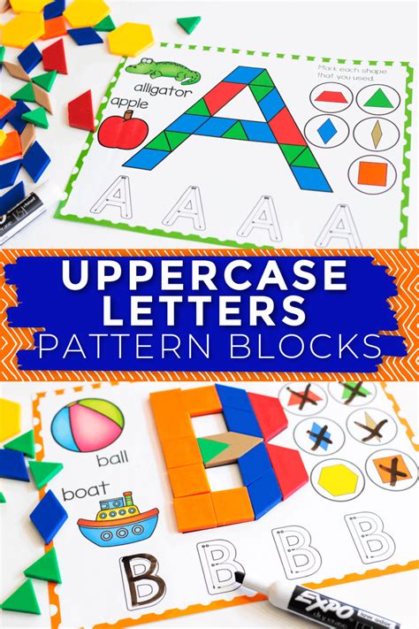 Free Printable Uppercase Alphabet Pattern Block Mats Artofit