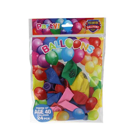 Happy 40th Birthday Balloons - 24 Pack