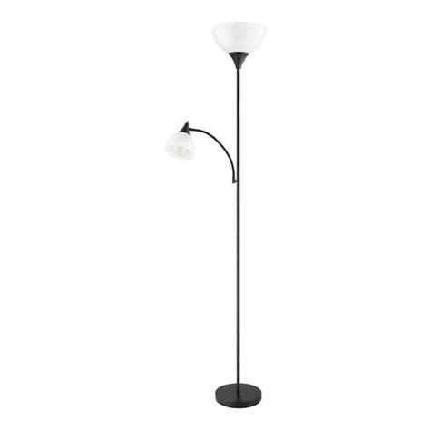 Hampton Bay 70 In Black Mother Daughter 2 Light Torchiere Floor Lamp