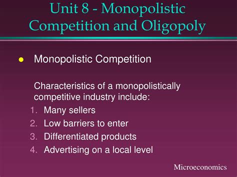 PPT Unit 8 Monopolistic Competition And Oligopoly PowerPoint