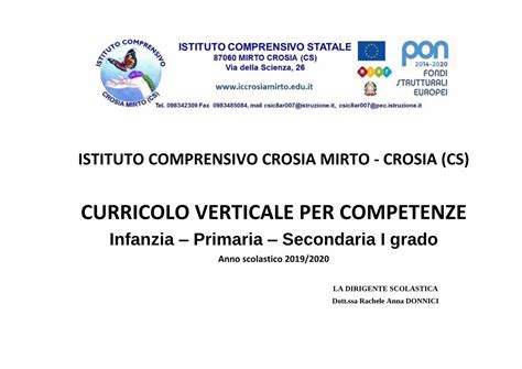 PDF CURRICOLO VERTICALE PER COMPETENZE FONTI DI LEGITTIMAZIONE Il